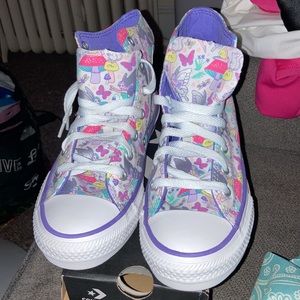 Purple (Lavender) and White, Converse, Size 4
